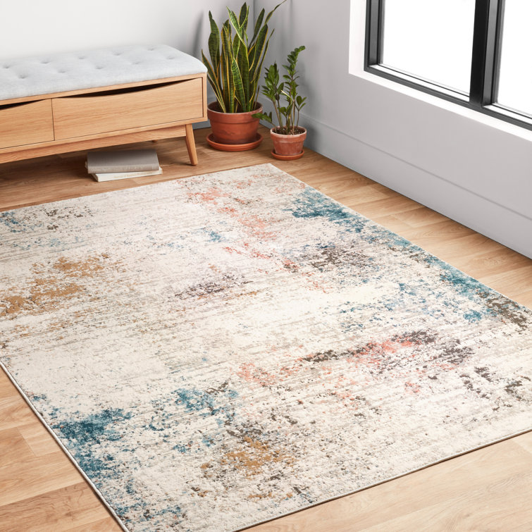 Williston Lauretta Abstract Ivory/Granite Area Rug & Reviews